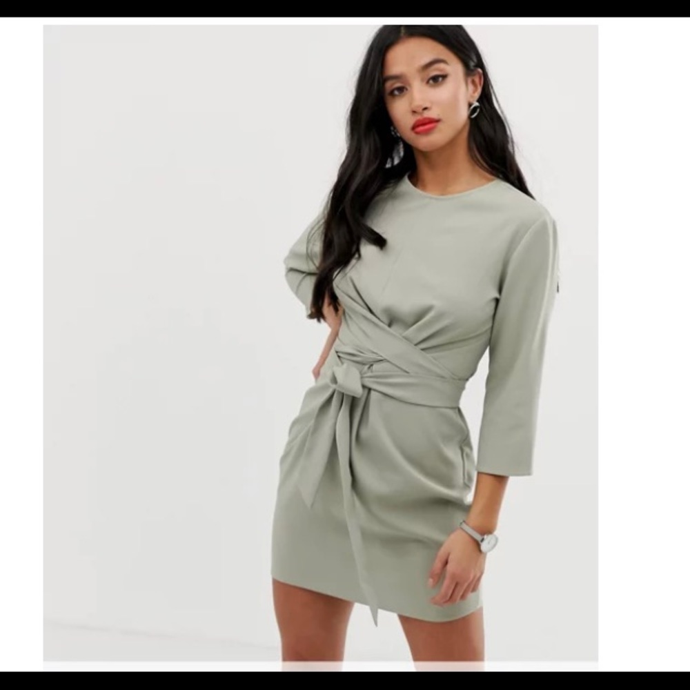 ASOS DESIGN Petite tie wrap around mini